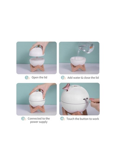 Novahub 3 Işık Modlu Beyaz Tukan Şekilli Usb Nemlendirici - Sessiz Oda Havası Temizleyici