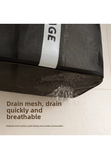 Gajeena Süper Kapasiteli Sıcak Su Tuvaleti Sepeti - Şeffaf, Çok Büyük Ağ Açılı, Katlanabilir, Tuvalet Malzemeleri Saklama Çantası Siyah Alçak Model Diğer