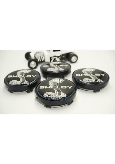 Ford Mustang Shelby Kobra Logo Jant Göbeği Kapak Seti 60mm