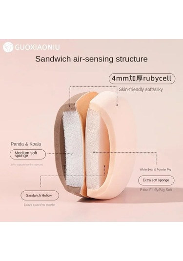 Guo Xiaoniu Büyük Hayvanat Bahçesi Tozu Puf Süper Yumuşak Hava Yastığı Hatmi Sünger C