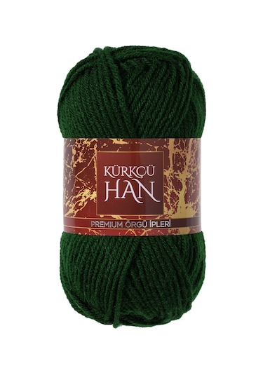 Kürkçü Han Dekor 100gr 100m El Örgü İpi Çam Yeşili