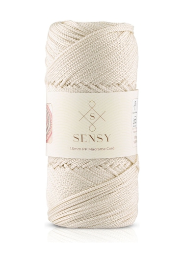 1.5 Mm - 100 Gr Polyester Makrome Ipi Ekru 150 M Polyester Makrome Ip Supla Ip Ve Çanta Ipliği