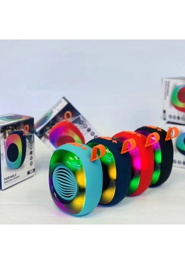 Kablosuz Bluetooth Hoparlör 5w Rgb Işıklı Speaker Lacivert