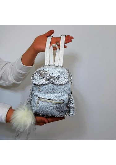 Fiyra Crn Beyaz Pullu Kız Çocuk Sırt Çantası 16cmx20cmx10cm Beyaz