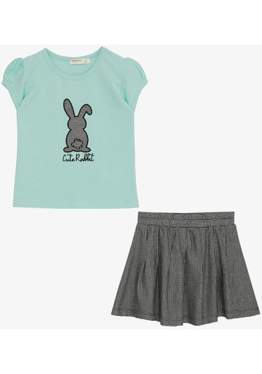 Breeze Kız Çocuk Etekli Takım Şirin Tavşancık Baskılı 3-8 Yaş, Su Yeşili-su Yeşili Su Yeşili Breeze Kız Çocuk Etekli Takım Şirin Tavşancık Baskılı 3-8 Yaş, Su Yeşili-su Yeşili Su Yeşili