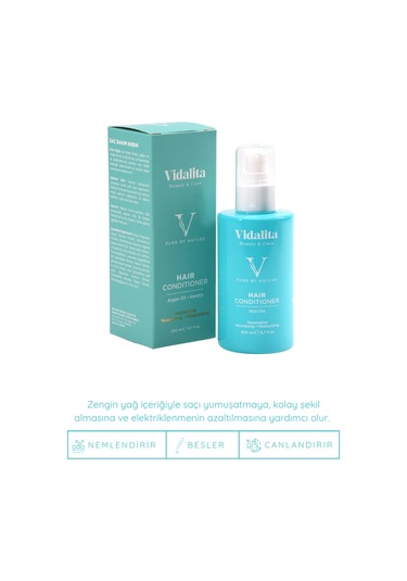 Vidalita Beauty & Care Saç Bakım Kremi Rich Oils Argan Jojoba & Keratin 200 ML