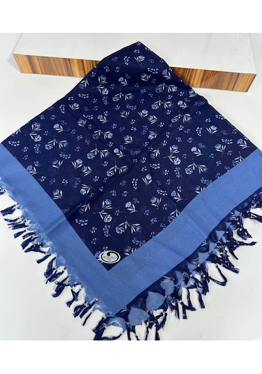 Sökme Boncuklu Pamuk Yazma - 05647 Lacivert