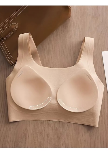 Mistirik Parabita Model Dikişsiz Pedli Yumuşak Kumaşlı Iz Yapmaz Lazer Kesim Sütyen Ten Renk Ten