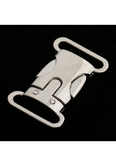Suntek 2 Parça Metal Yan Yayın Toka Kordon Bilezik Pet Yaka Gümüş 4.5x2.5 Cm