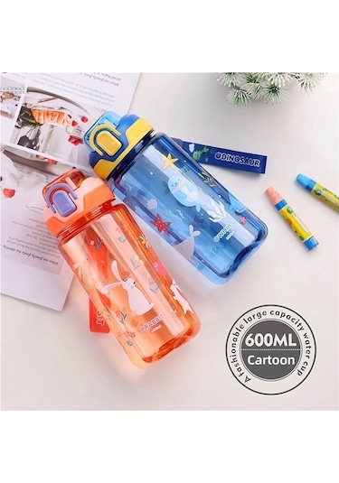 Maoyaya Çocuklar İçin Su Damlatmaz Bardak 600ml Dinozor Su Şişesi