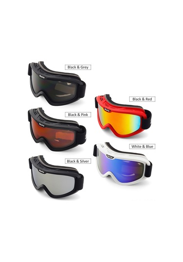 Geeksen Xh121 Patenti Eu Sprey Gözlüğü: İki Katmanlı Buhar Engeli, 100% Uv Koruma, Sürtünme Dayanıklı, Kar Sporları İçin Siyah-pembe Lens Siyah & Pembe