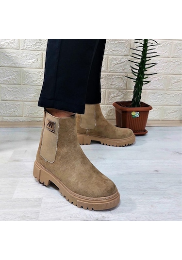 M.p 2744 Vizon Süet İçi Polar Tüylü Bilekten Lastikli Bayan Bot 001