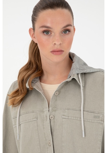 U.s. Polo Assn. Kadın Açık Haki Gömlek Desenli 50291070-vr183 Açık Haki