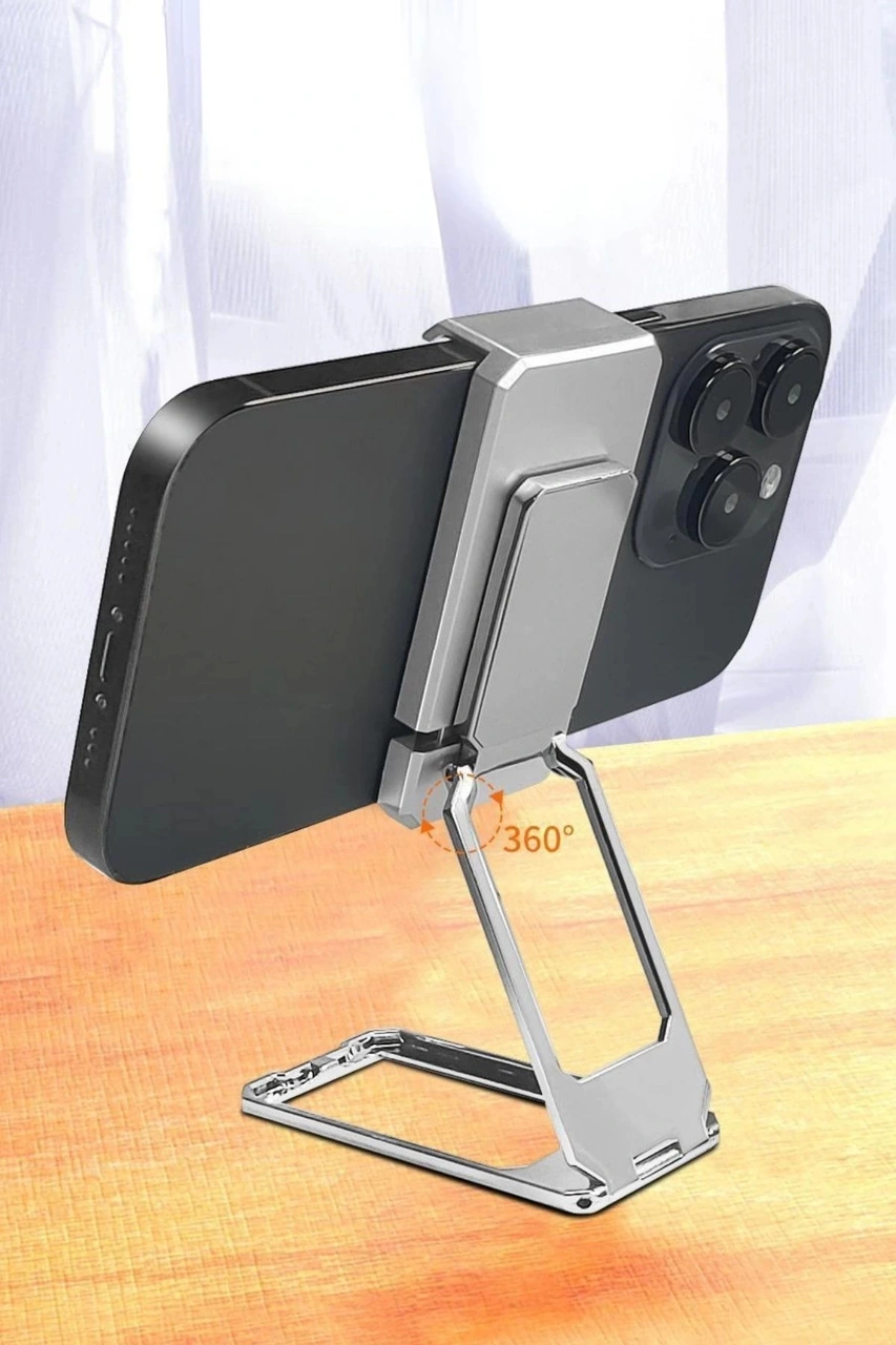 İpek Yıldızı 360 Derece Dönen Tüm Telefon Tipleri İle Uyumlu Metal Telefon Standı Braket
