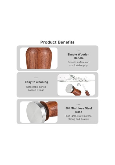 Monyee 51mm Espresso Tamper Profesyonel: 304 Paslanmaz Çelik, Yüksek Basınçlı, Dikey Press, Kahve Kalitesi Artırıcı Aksesuar Diğer