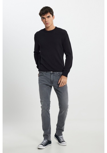 Regular Fit Normal Kesim Bisiklet Yaka Siyah Triko L242474001 Siyah