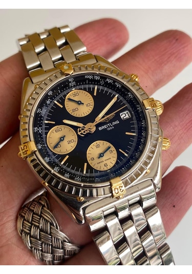 Breitling Chronomat 40mm Altın Çelik Kordon Erkek Kol Saati B1304