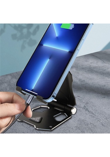 G55 Ayarlanabilir Braket Büyük Boyutlu Katlanır Masaüstü Cep Telefonu Tutucusu Yeşil