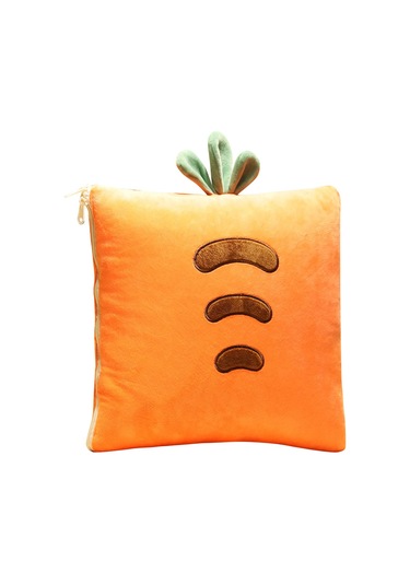 2'si 1 Arada Battaniye Yastık Katlanabilir Battaniye Uzatılabilir Atma Yastıkları Ev Ofis Araba Safa Turuncu