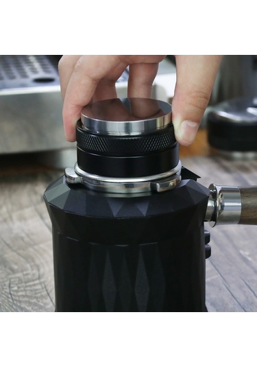 Leezsing Paslanmaz Çelik Kahve Tozu Dağıtıcı Ve Tamperi, 49/51/53/58mm, Düz Tabanlı, Üç Kanatlı, Dişli Taban Lacivert