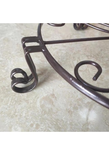 Yaozixa Büyük Boy Siyah Metal Çelik Süs Bitki Tutucu, Dışarıda Ve İçeride Kullanım, Pas Koruyucu, Sağlam Dört Ayaklı Susturucu