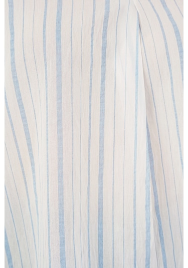 Bigdart Kadın Çizgili Oversize Bluz 967 - A.Mavi