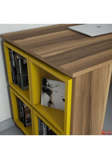 Variant Variant Box Çalışma Masası - Ceviz / Sarı
