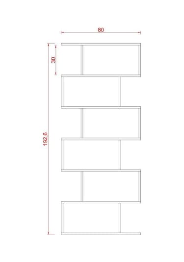 Rafkestir Salem Suntalam Kitaplık ( 80 X 192 Cm ) Hareli Ceviz (Mat)