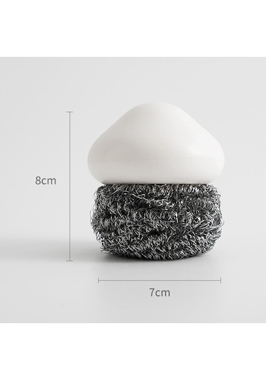 Magideal Suntek Mutfak Dayanıklı Çelik Tel Bulaşık Temizleme Topu Mavi - 7 x 7 x 8 CM Beyaz