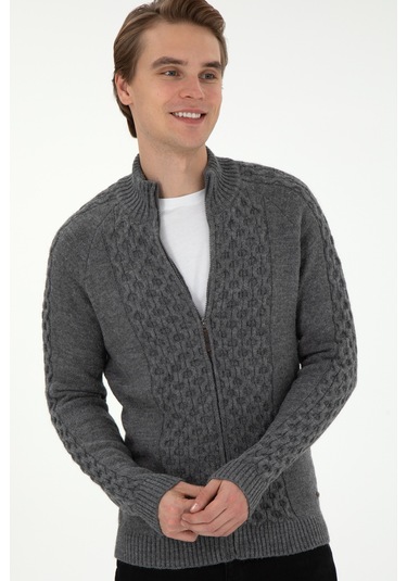 U.s. Polo Assn. Erkek Gri Melanj Hırka Triko 50294136-vr086 Gri Melanj