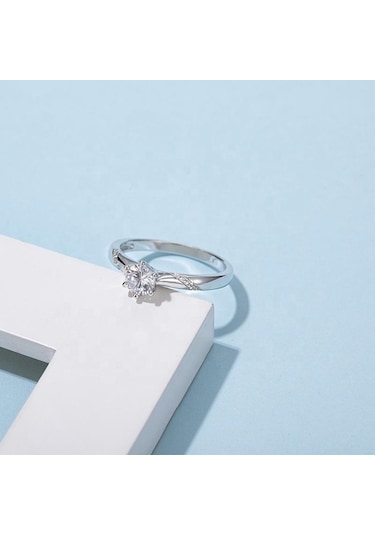 Yeşil Bague Ringen Gerçek 1.0 Karat Mozanit Pırlanta Yüzük Kadınlar Için Güzel Takı 925 Ayar Gümüş Nişan Düğün Bayan Anillo