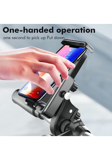 Bisiklet Gidon Cep Telefonu Tutucu Raf 360 Derece Dönebilen Motosiklet Scooter Akıllı Telefon Standı Metal Braket Çok Renkli