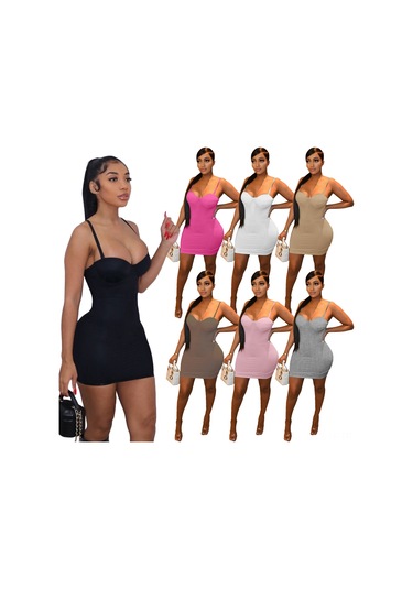 Yifomall 2022 Yaz En Yeni Kadın Giyim: Şık Düşük Bel Kemerli Dar Kesim Mini Elbise, Pembe, Xl - Vücut Hatlarını Mükemmel Gösterir Diğer