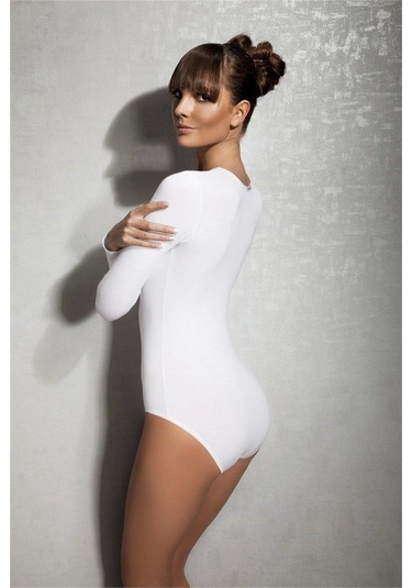 12401 Çıtçıtlı Uzun Kollu Geniş Yaka Body Lacivert