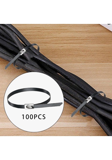 Homyl 100 Adet 304 Paslanmaz Çelik Kablo Bağları Sarma 4.6x100mm