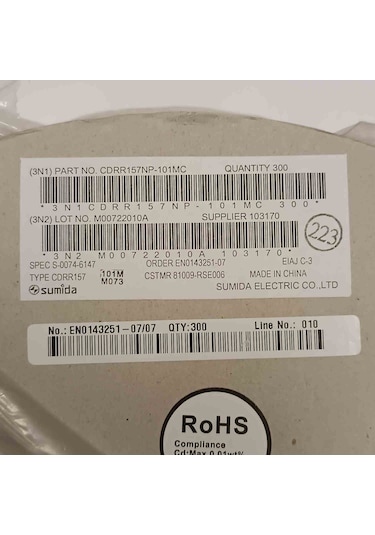 Cdrr157np-101mc 100uh 2a 18,5x15x7 Sumıda Smd Bobin 15 Adet
