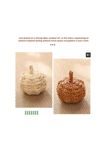 Qingmipy Hasır Örgü Balkabağı Dekoru İç Ve Dış Mekanlar İçin Şık Ve Dayanıklı Sonbahar Aksesuarı Kahve