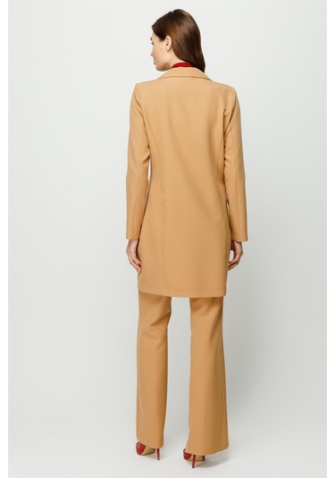 İnci Aksesuar Detaylı Pantolon Ceket Takım Camel-camel Camel