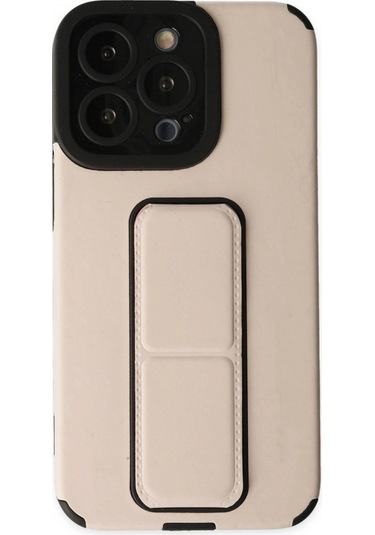 Apple, Uyumlu iPhone 13 Pro Kılıf Mega Standlı Silikon - Gold
