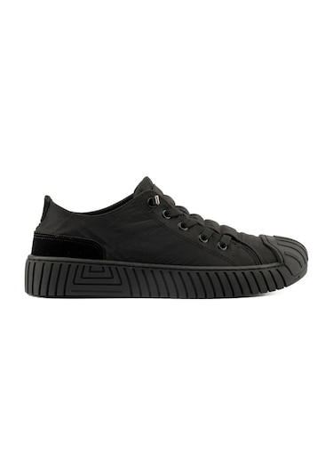 Gamelu Vıgor Unisex Lastikli Memory Foam Keten Sneaker Ayakkabı Siyah