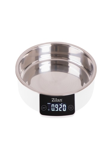 Zln2977 Dijital Mutfak Tartısı Kaseli 5 Kg 1 Gr Hassasiyet Lcd Paslanmaz Çelik Pil Dahil Bej