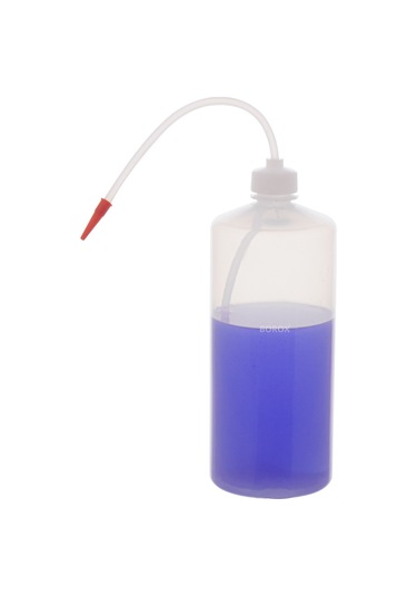 Borox Piset PE Plastik Uzun Form Şeffaf Renkli Yıkama Şişesi 1 L