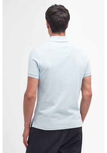 Barbour Tartan Pique Polo Yaka Bu44 Niagara Mist Mavi