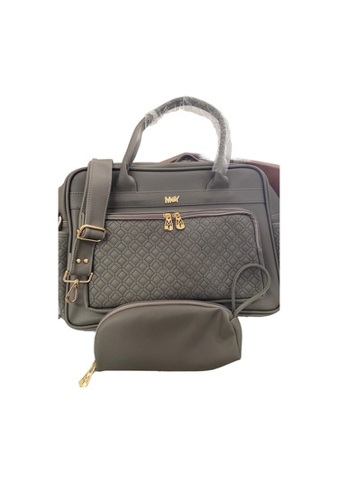 M&y Collection Zelina Deri Bebek Bakım Çantası Gri-12589 Gri