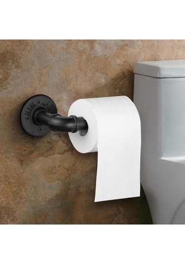 Antika Endüstriyel Boru Tuvalet Kağıdı Tutucu Ağır Endüstriyel Boru Tuvalet Kağıdı Tutucu Stili Retro Duvar Montaj Kiti Belge Tutucu Siyah Diğer