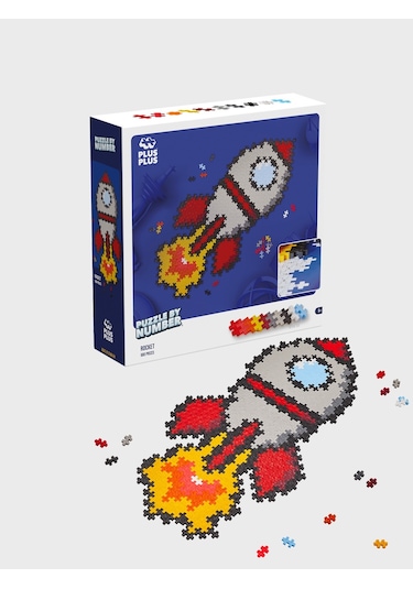 Plus - Plus Minecraft Temalı Puzzle By Number Rocket - Numaralı Roket Puzzle Lego Yapı Oyuncağı 3930