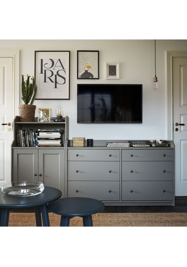 Büfe, Gri, 70x116 Cm Depolama Ve Organizasyo Vitrin Gri