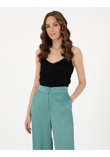 Pierre Cardin Kadın Siyah Kısa Kollu Bluz 50301166-vr046 Siyah