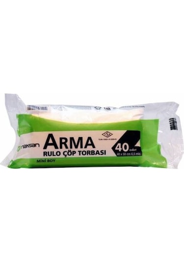 Naksan Arma Mini Boy Rulo Çöp Torbası 3 Adet Şeffaf 40 x 50 CM