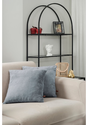 Gri Wellsoft 2'li Hediyelik Dekoratif Kırlent Kılıfı 44x44 Cm